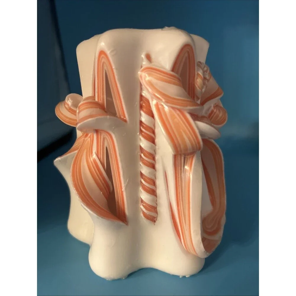Peach Rose - Carved candle - Handmade - Gift - Wedding - Birthday - Halloween